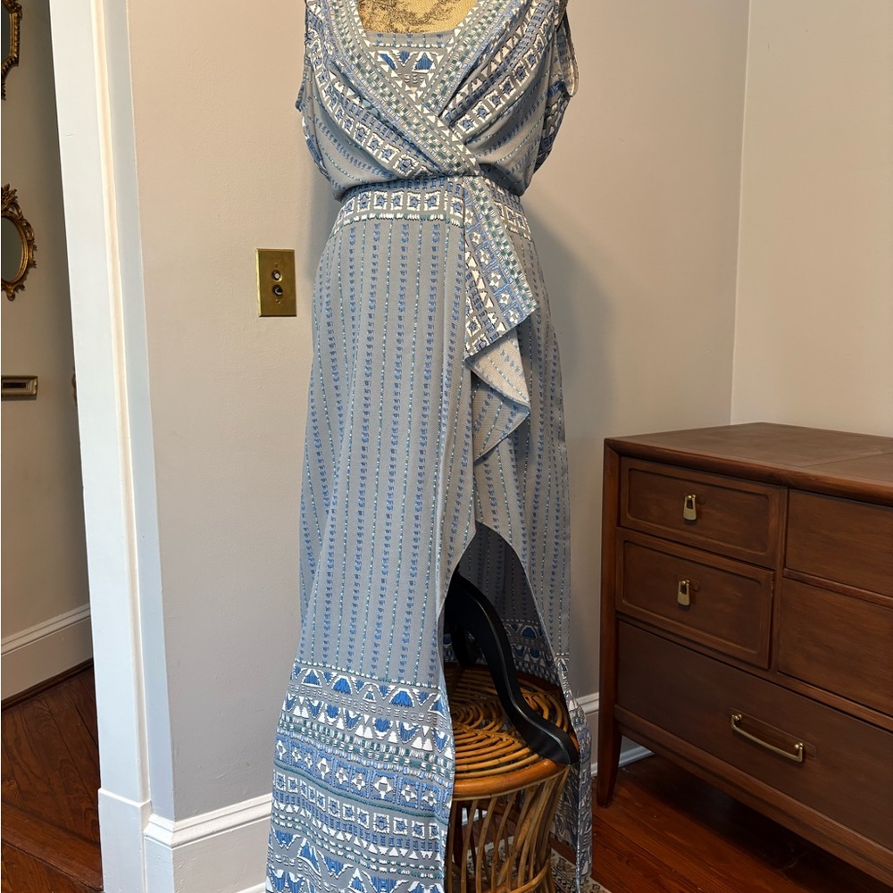 BCBGMaxAzria Gray Ruffled Tiered Sundress